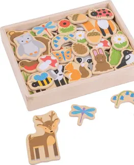 Dřevěné hračky Bigjigs Toys Magnetky lesní zvířátka ANIMALS