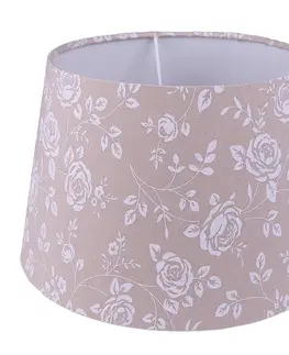 Svítidla Béžové stínidlo lampy s květy růží - Ø 26*16 cm / E27 Clayre & Eef 6LAK0536