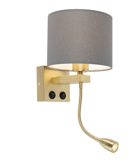Nastenna svitidla Nástěnná lampa ve stylu art deco zlatá se šedým odstínem - Brescia