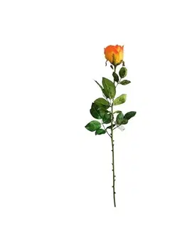 Květiny Umělá růže, oranžová, 69 cm