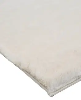 Hladce tkaný koberce Tkaný Koberec Fuzzy 1, 80/150cm, Krémová