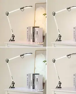 Stolní lampy a lampičky s klipem Lindby Lindby Nyxaris LED svítidlo, CCT, stříbrná