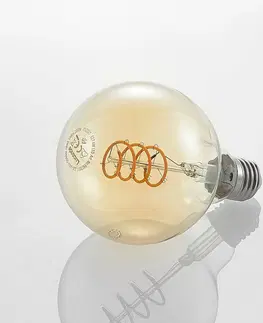 Stmívatelné LED žárovky Lucande Lucande LED E27 G95 4W 1 800K dim jantar 5 ks