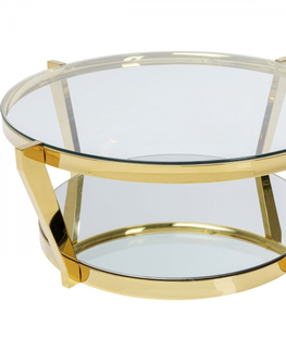 Konferenční stolky KARE Design Zlatý Konferenční stolek Monocolo Ø90cm