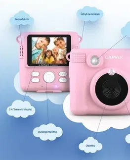 Dřevěné hračky LAMAX InstaKid1 dětský fotoaparát, růžová