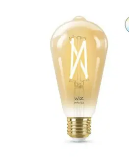 LED žárovky LED Žárovka WiZ Tunable White Filament Amber 8718699787233 E27 ST64 6,7-50W 640lm 2000-5000K, stmívatelná