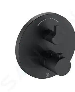 Koupelnové baterie KLUDI Nova Fonte Termostatická baterie pod omítku pro 2 spotřebiče, matná černá 208303915