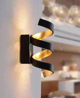 Nástěnná svítidla Eco-Light LED nástěnné světlo Helix, černo-zlaté, 26 cm