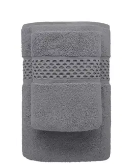 Ručníky Faro Bavlněný ručník Rete 50x90 cm tmavě šedý