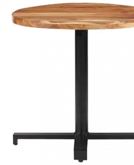 Jídelní stoly Bistro stůl kulatý hnědá / černá Dekorhome ø 80 cm
