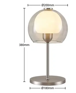 Stolní lampy Lucande Lucande Kaiya stolní lampa se skleněným stínidlem