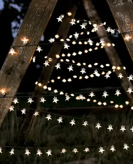 Vánoční dekorace DecoKing Světelný vánoční řetěz Hvězdičky teplá bílá, 100 LED