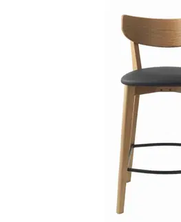Barové židle Furniria Designová barová židle Kian přírodní - černá
