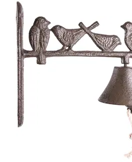 Domovní alarmy Litinový zvonek Ptáčci, 23 x 20,8 x 8 cm