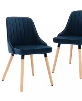 Židle Jídelní židle 2 ks samet / buk Dekorhome Zelená