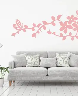Šablony k malování Šablona na zeď - Květiny a motýli