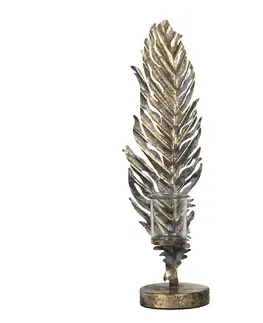 Svícny Kovový svícen v designu ptačího pera - Ø 33*69 cm Clayre & Eef 5Y0754