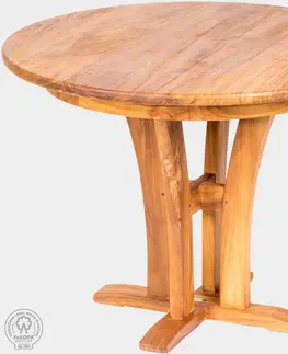 Zahradní stolky DEOKORK Zahradní teakový stůl DANTE ⌀ 100 cm