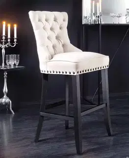 Barové židle LuxD Designová barová židle Queen béžová