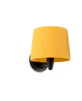 Nástěnná svítidla s látkovým stínítkem FARO SAMBA černá/skládaná žlutá nástěnná lampa