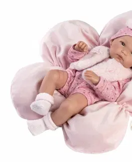 Hračky panenky LLORENS - 63592 NEW BORN DÍVKO- realistická panenka miminko s celovinylovým tělem - 35 cm