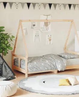 Dětské pokoje Dětská postel 80 x 160 cm masivní borové dřevo