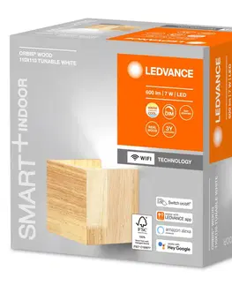 Inteligentní nástěnná svítidla LEDVANCE SMART+ LEDVANCE SMART+ WiFi Orbis Wall Wood, 11 x 11 cm
