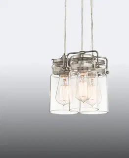 Závěsná světla KICHLER Brinley - třízdrojové závěsné světlo v retro stylu