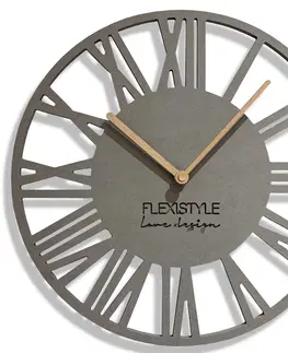Nástěnné hodiny Jednoduché nástěnné hodiny v dřevěném designu šedé