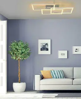 Chytré osvětlení LEUCHTEN DIREKT is JUST LIGHT LED stropní svítidlo, barva ocel, hranaté, Smart Home MEDION RGB+2700-5000K