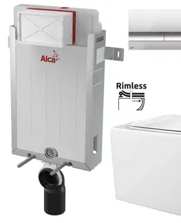 WC sedátka Rea Alcadrain Renovmodul s tlačítkem M1721 AM115/1000 M1721 RA1