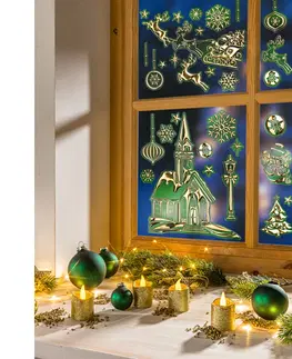 Dekorace oken a dveří 32 samolepek na okno "Zlaté Vánoce"
