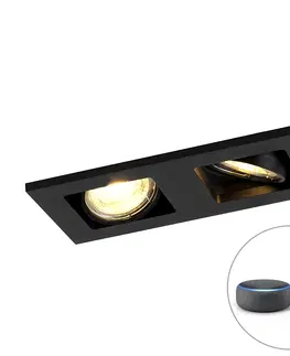 Podhledove svetlo Moderní inteligentní zapuštěné bodové černé včetně 2 Wifi GU10 - Qure