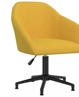 Jídelní sety Otočná jídelní židle samet / kov Dekorhome Žlutá