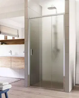 Sprchové kouty MEREO Sprchové dveře, Lima, trojdílné, zasunovací, 80x190 cm, chrom ALU, sklo Point CK80612K