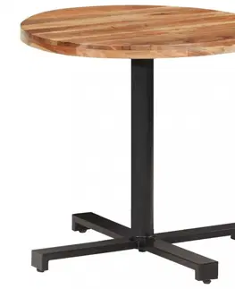Jídelní stoly Bistro stůl kulatý hnědá / černá Dekorhome ø 50 cm