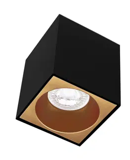 Moderní bodová svítidla CENTURY ESSENZA přisazené svítidlo SQ GU10 černá/zlatá 80mm