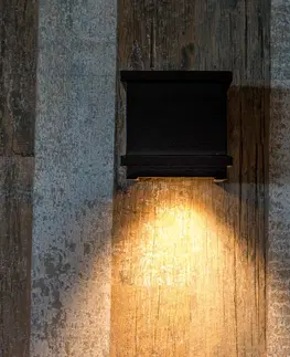Venkovní nástěnná svítidla K.S. Verlichting Venkovní nástěnné svítidlo Borgo z hliníku, černá barva