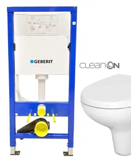 WC sedátka GEBERIT DuofixBasic bez tlačítka + WC CERSANIT ARTECO CLEANON + SEDÁTKO 458.103.00.1 X AT1