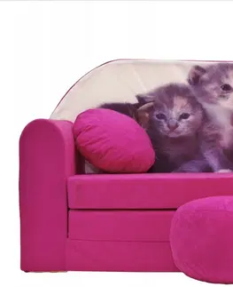 Dětské sedačky Dětská rozkládací pohovka s motivem kočky 98 x 170 cm