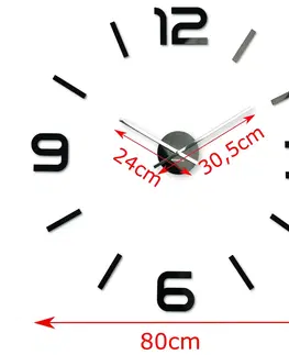 Nástěnné hodiny Designové nalepovací hodiny 80 cm