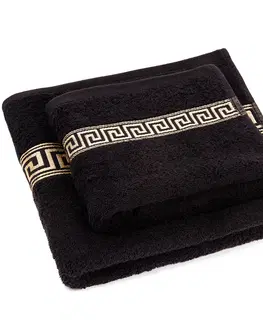 Ručníky Profod Sada ručníku a osušky Greek černá, 50 x 90 cm, 70 x 130 cm