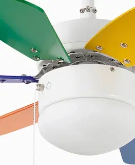 Stropní ventilátory se světlem FARO BARCELONA Stropní ventilátor Palao s osvětlením, multicolour