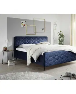 Čalouněné postele Čalouněná Postel Mario A Tmavě Modrá 180x200 Cm