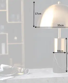 Stolní lampy LuxD 25571 Designová stolní lampa Aamira 52 cm černo-zlatá