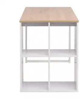 Psací stoly Psací stůl s regálem 120x60 cm Dekorhome Bílá