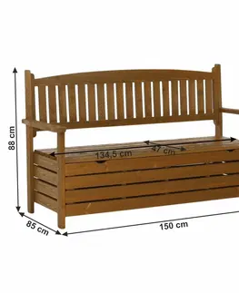 Zahradní lavice Zahradní lavička AMULA s úložným prostorem Tempo Kondela Hnědá
