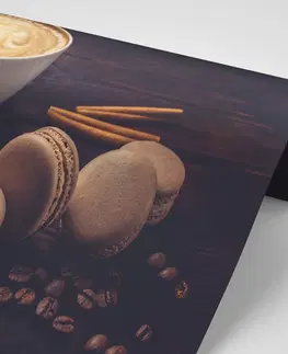 Tapety jídla a nápoje Fototapeta káva s čokoládovými makronky