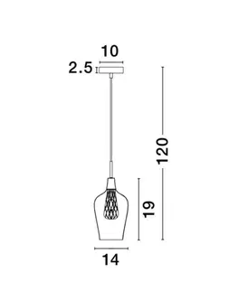 Moderní závěsná svítidla Nova Luce Nápadité závěsné svítidlo Filo ve vintage stylu - pr. 140 x 190 x 1200 mm, chrom, sklo NV 1500202831
