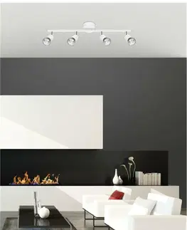 Klasická bodová svítidla Nova Luce Moderní stropní lišta Base se čtyřmi nastavitelnými spoty - 4 x 50 W, bílá NV 661004